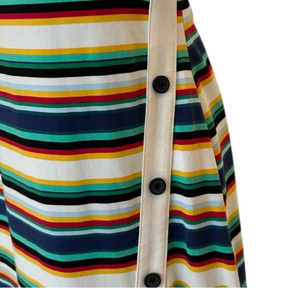 Express Multicolor Stripe Tank Dress Midi Button Detail Excellent Size S - Picture 4 of 9